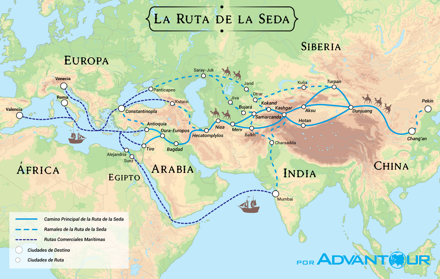 Mapa de la Ruta de la Seda 